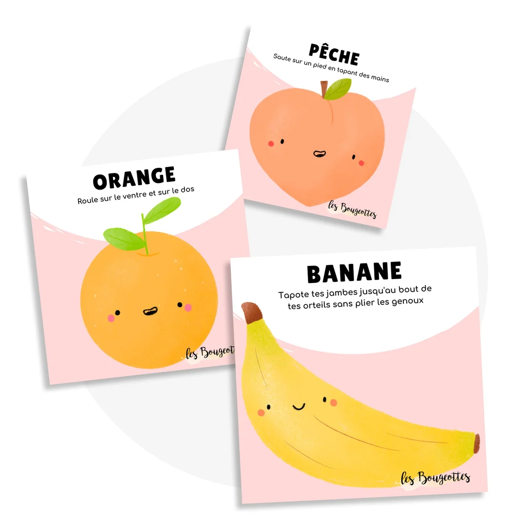 Les Bougeottes cartes d'apprentissage - Fruits