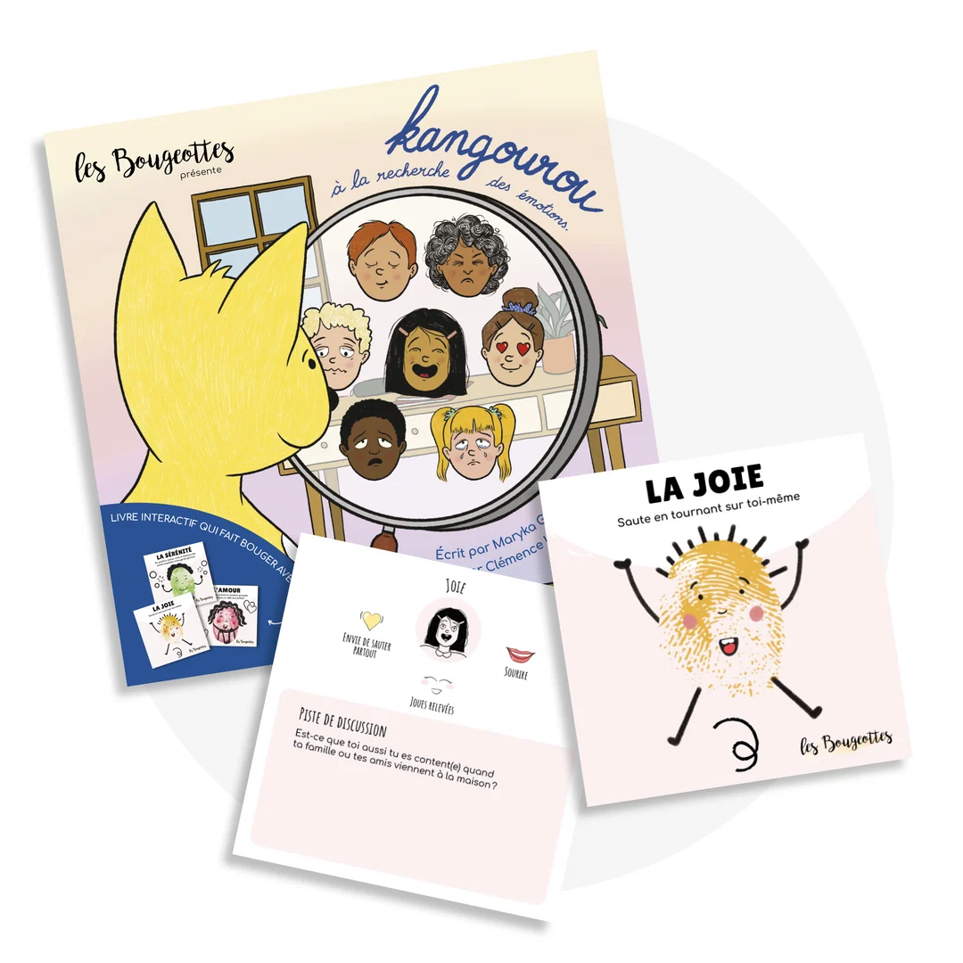 Les Bougeottes livre interactif - Kangourou à la recherche des émotions