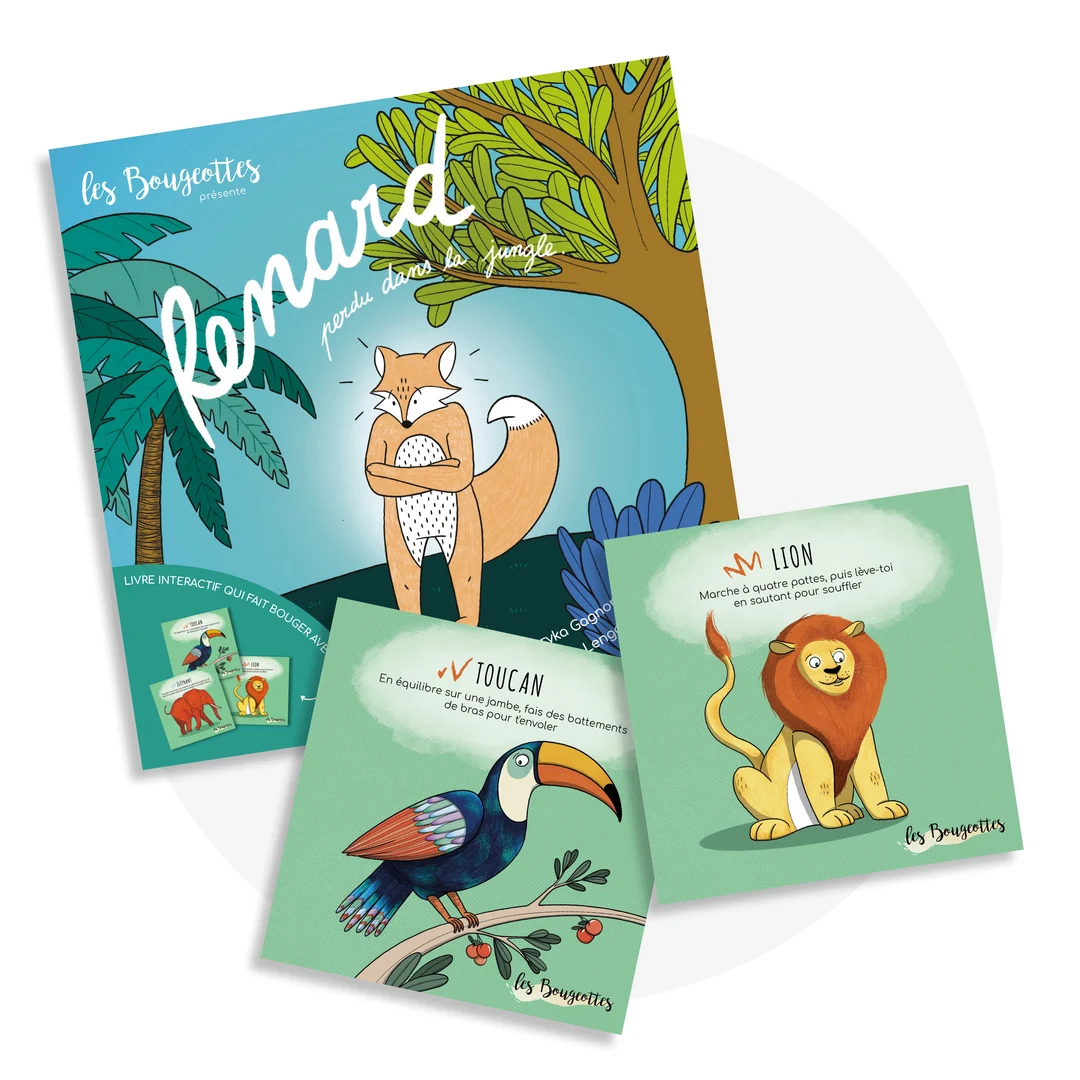 Les Bougeottes livre interactif - Renard perdu dans la jungle